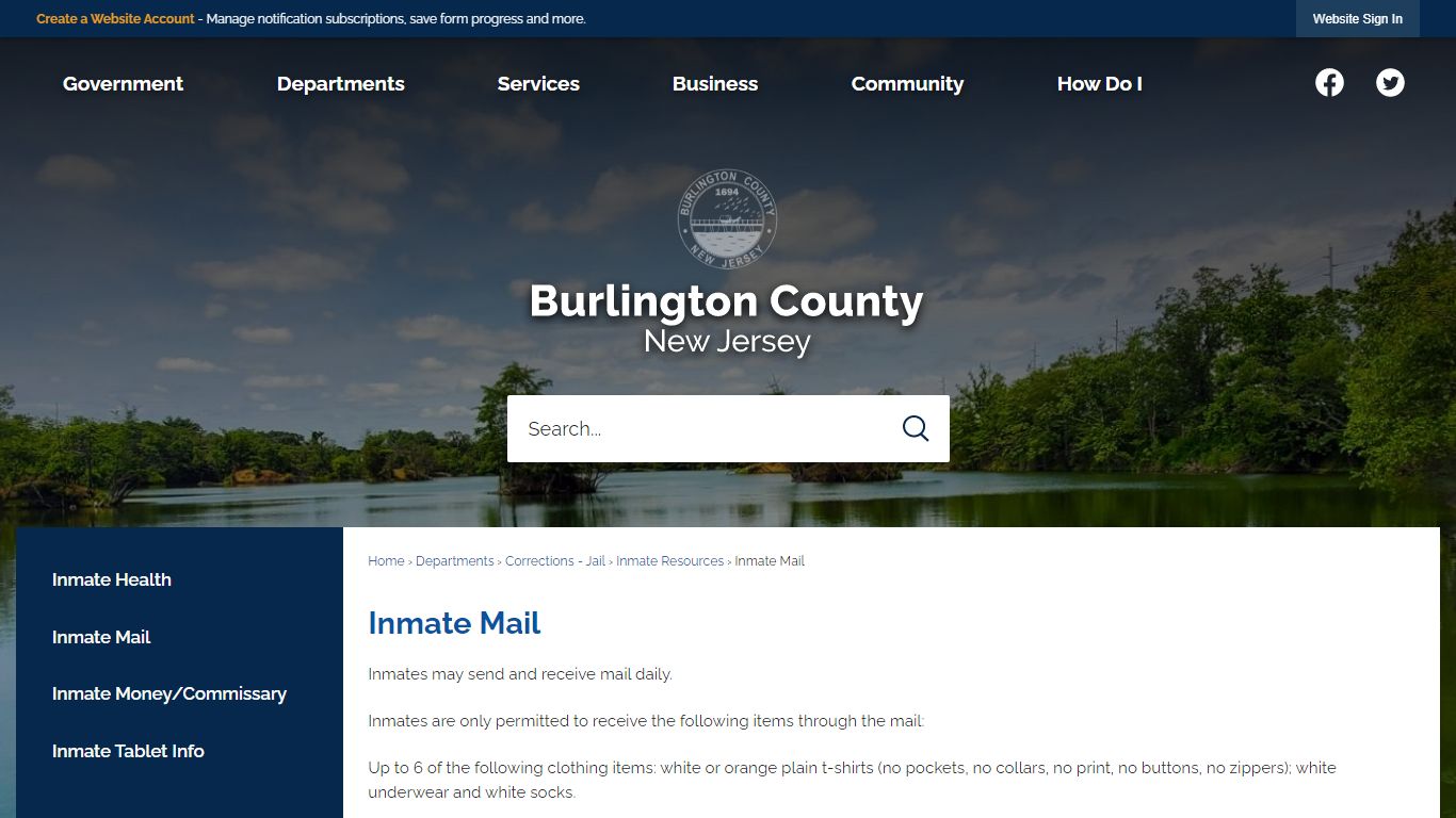 Inmate Mail | Burlington County, NJ - Official Website